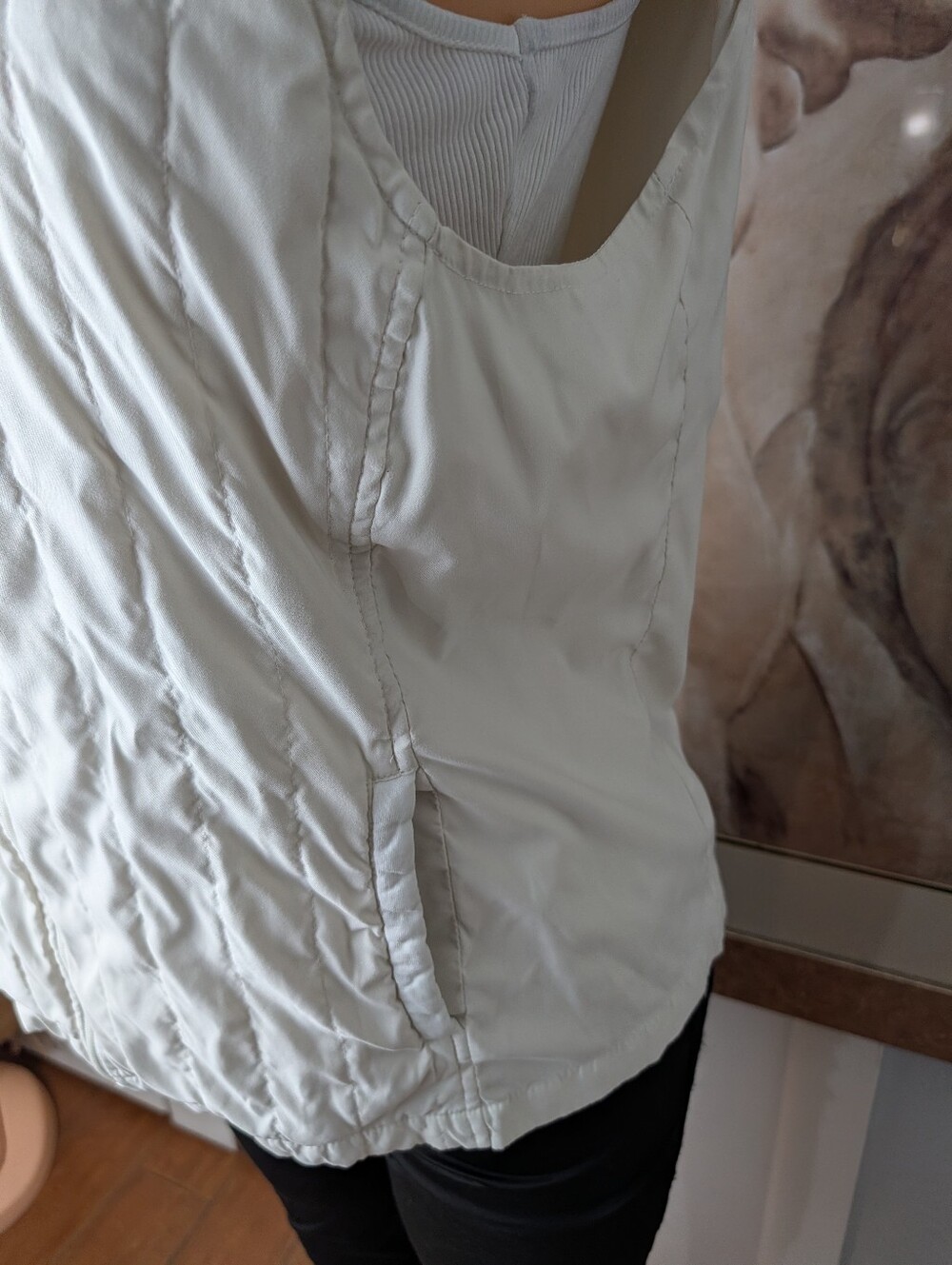 Antigua Women's Cream Quilted Sleeveless Vest Size XL - Picture 2 of 6